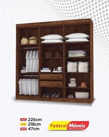 Guarda Roupa Casal 6 Portas 2 Gavetas Super Lindo Fazemos Entrega  - Foto 2