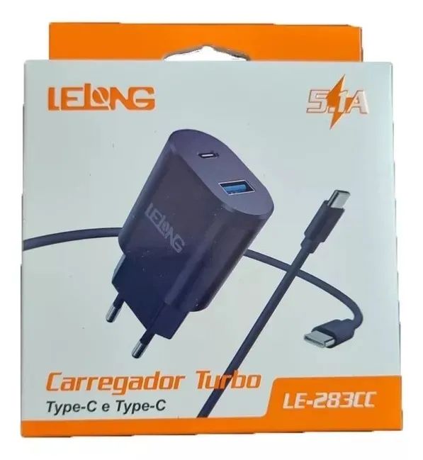 Carregador Iphone Turbo tipo C e IOS 5.1A.