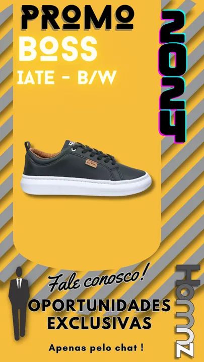 TÊNIS CASUAL BS IATE - PRETO/BRANCO masculino esportivo confort