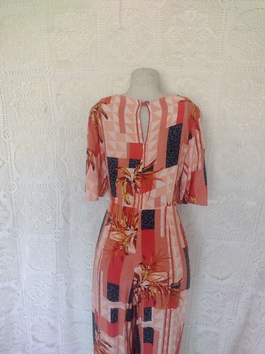 Macacão estampado em viscose M - Foto 4