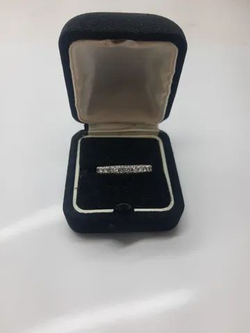 Aliança Em Platina E Brincos Em Ouro Branco E Brilhantes. - Foto 6