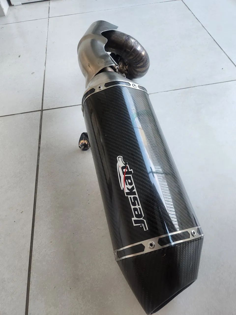 Escape / ponteira Jeskap fibra de carbono para cbr 1000 - Foto 2