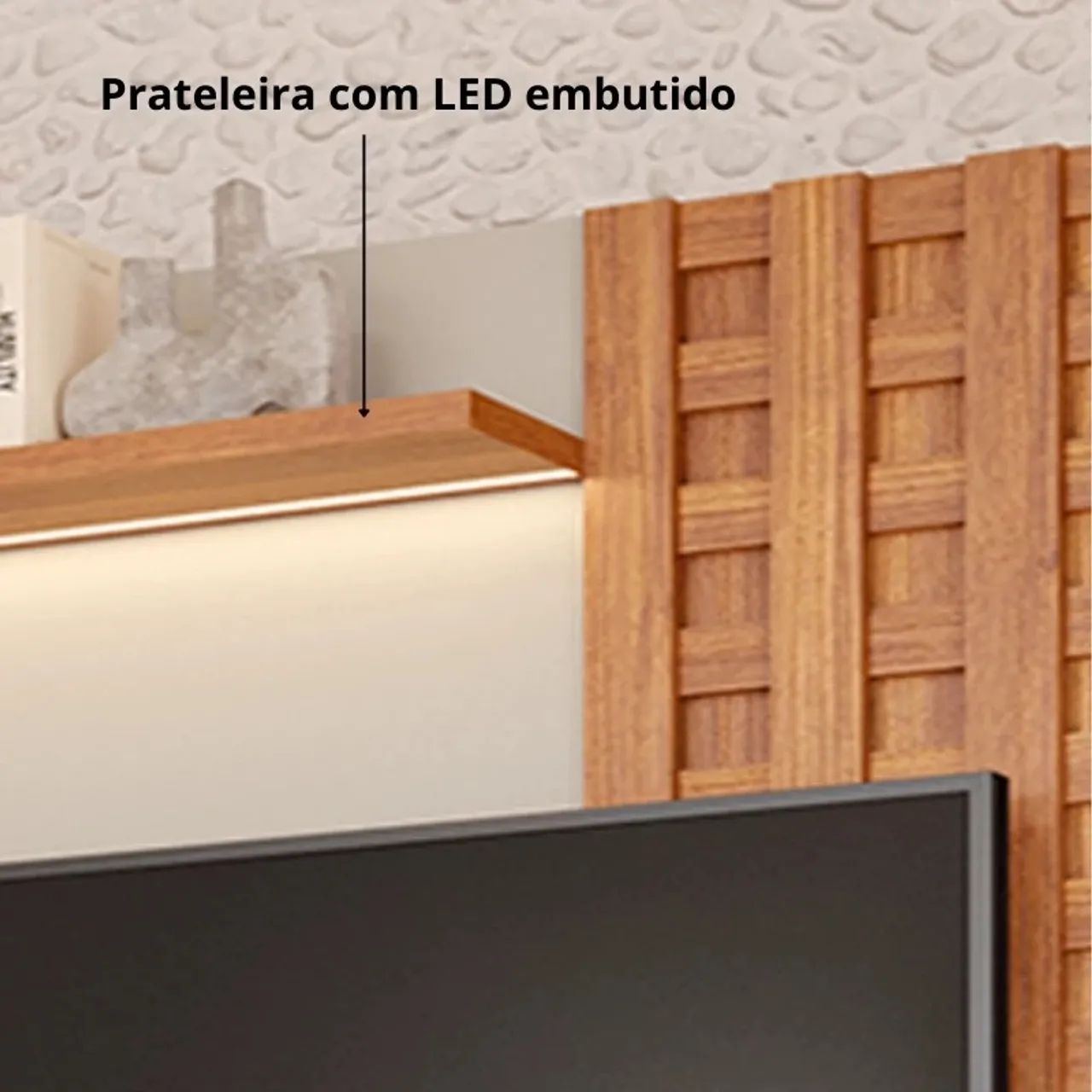 Home Theater C/LED 100% MDF TV até 84 Polegadas Larg. 2.30m - Permóbili rf76 - Foto 2