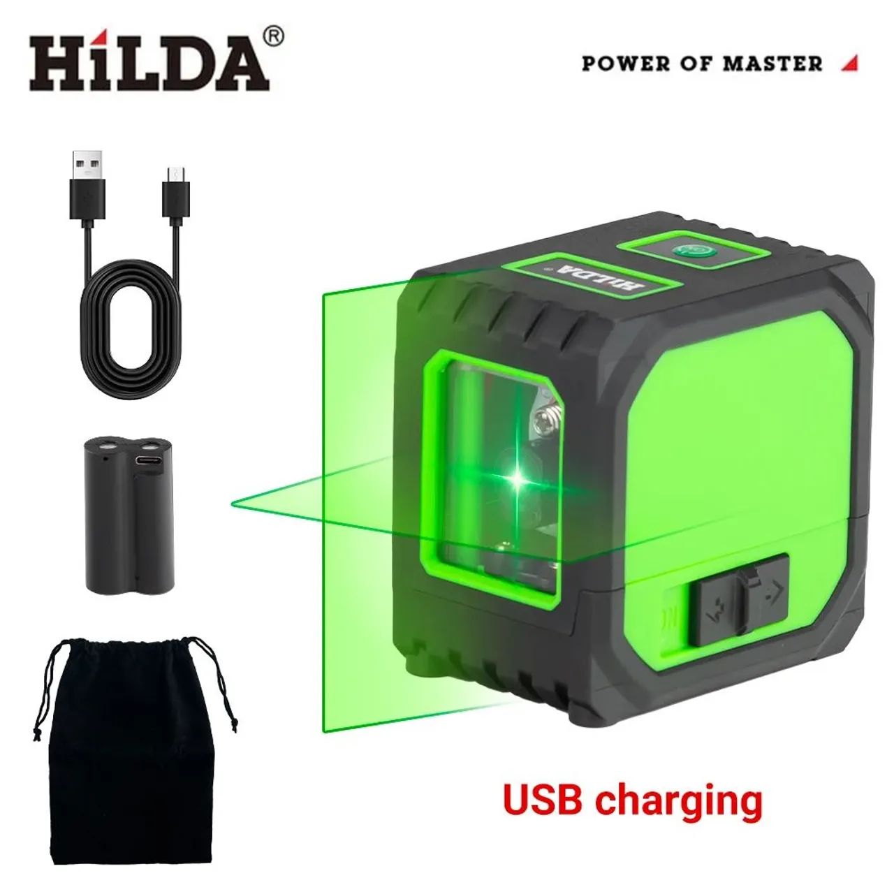 Nível a laser a bateria 2 linhas