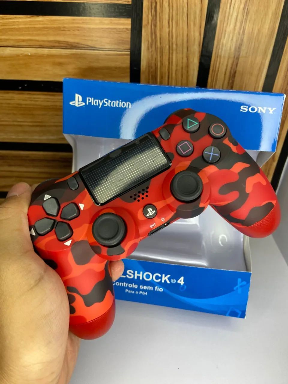Controle de ps4 vermelho Camuflado