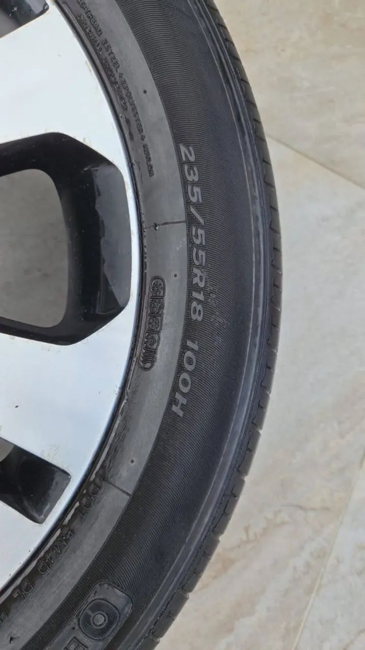 Roda + Pneu Estepe 235/55r18 100h Hankook Optim Kia Sportage - Foto 4