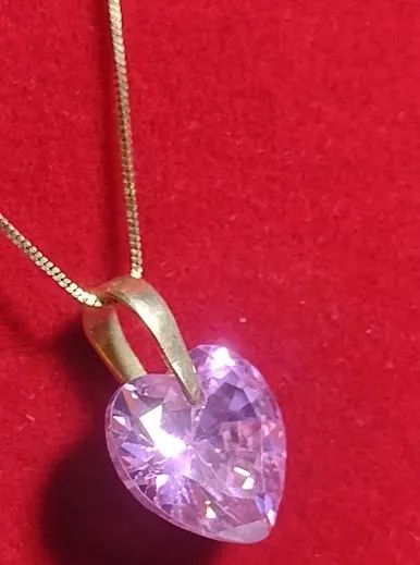 Conjunto Colar 2.10 Gramas 55 Cm 0.5 mm e  Pingente Coração Ouro 18 Kilates Pedra Zircônia - Foto 5