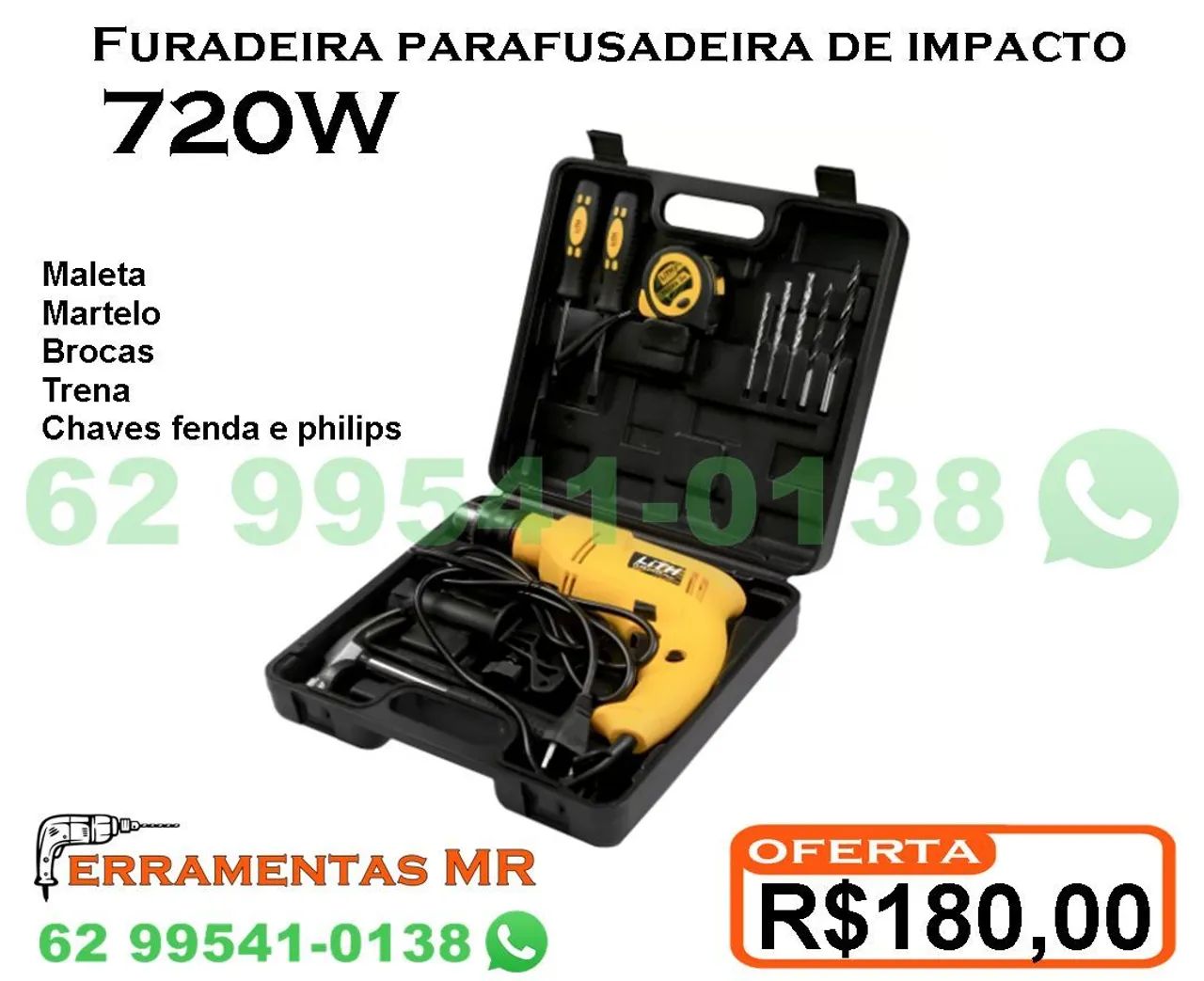 Furadeira Parafusadeira de Impacto 900W com Maleta - Foto 6