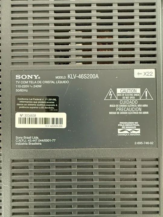 TV Sony KLV-46S200A 46 polegadas