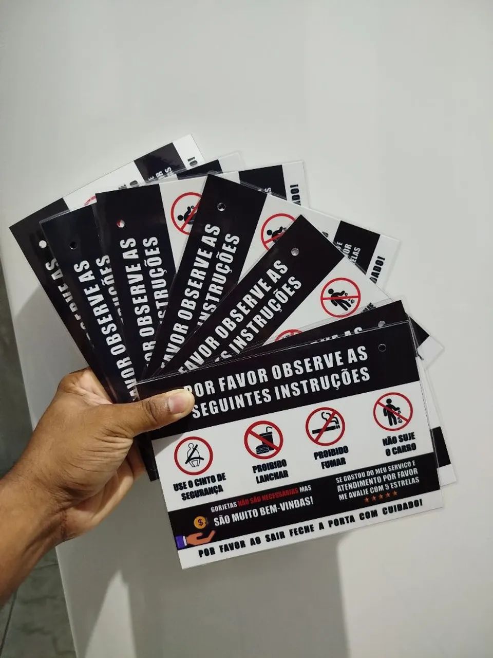 Plaquinha de Instrução para Uber