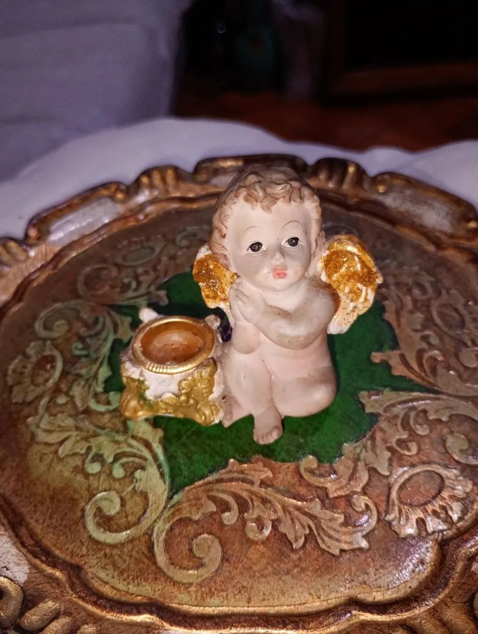Anjinho porta-vela em resina. - Foto 2