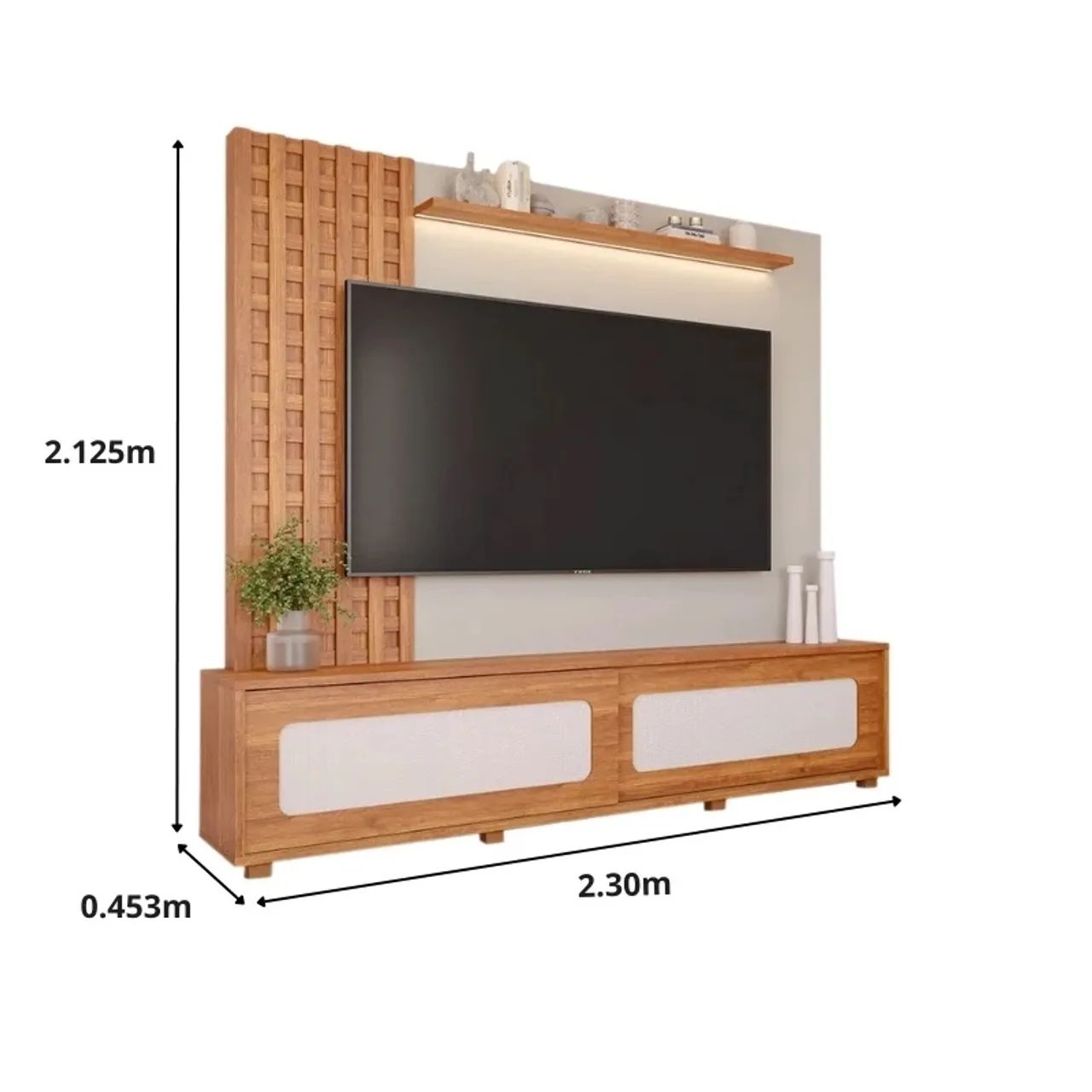 Home Theater C/LED 100% MDF TV até 84 Polegadas Larg. 2.30m - Permóbili rf76 - Foto 3