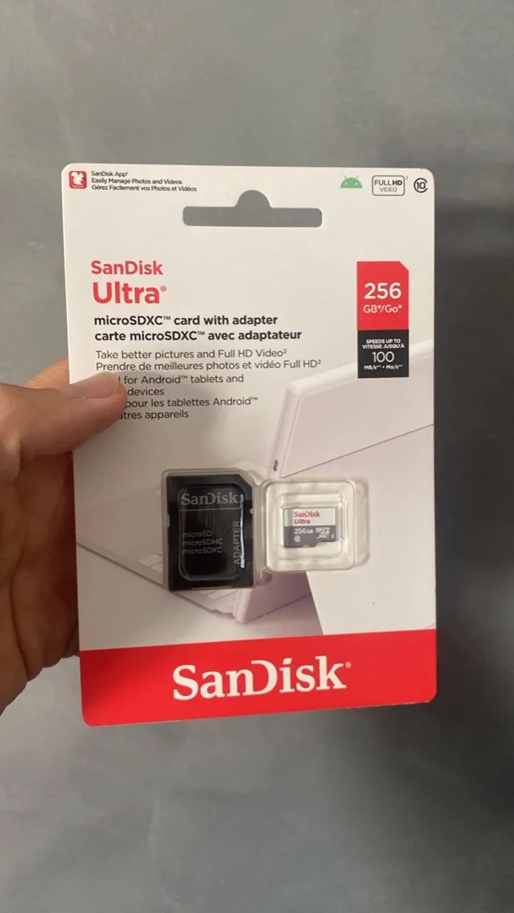 Cartão de Memória Sandisk Ultra 256GB com Adaptador