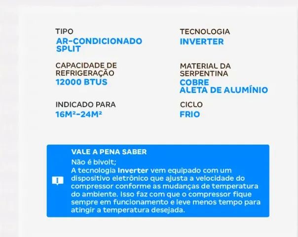 Ar-condicionado Split 12.000BTUs Gree Inverter Frio NOVO/GARANTIA DE FÁBRICA/LACRADO - Foto 2