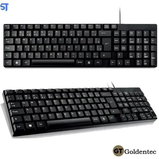 Teclado USB Slim ABNT2 GT 950 - Goldentec Preto - Foto 2