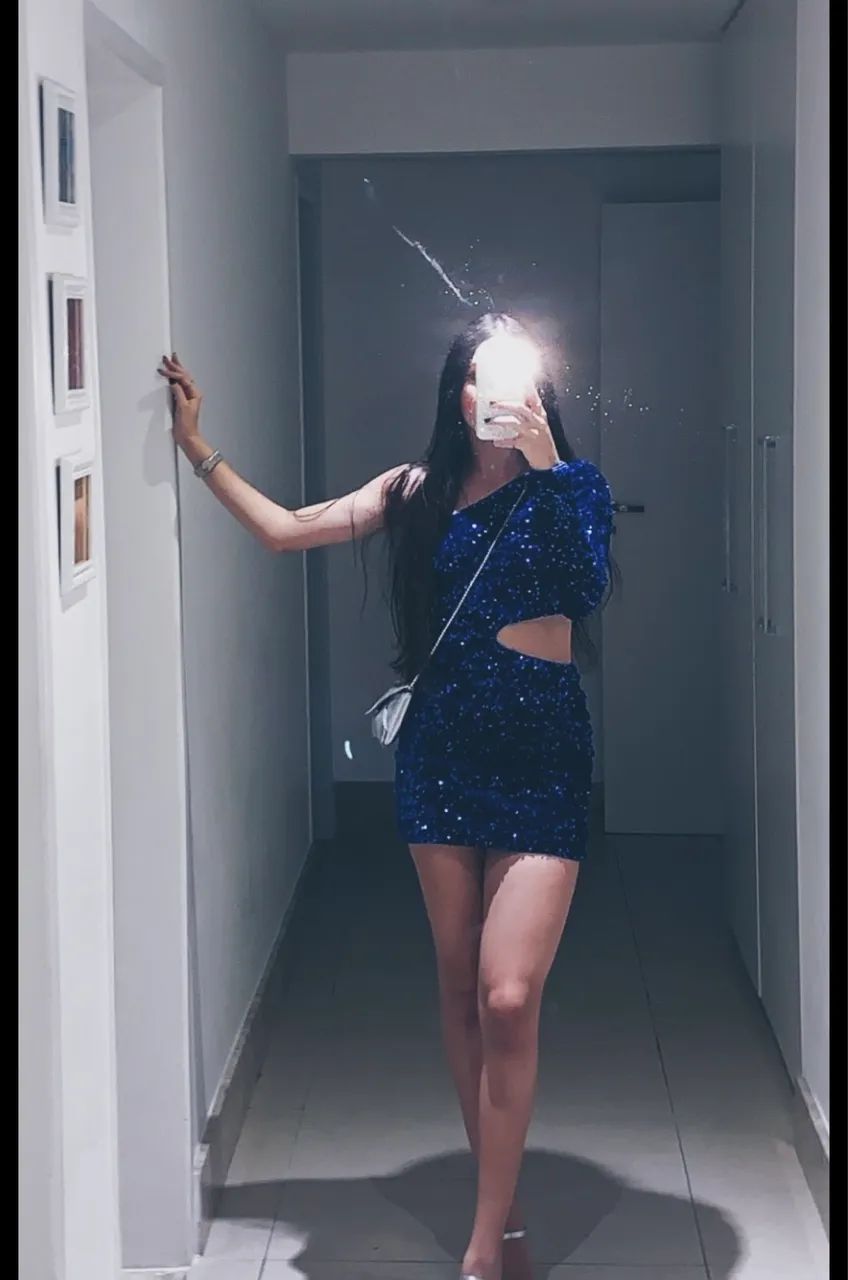 Vestido azul paete 