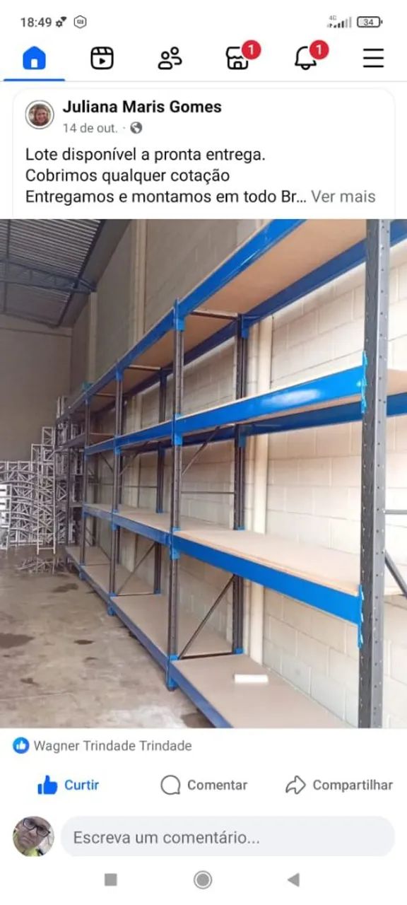 Longarinas p/,Porta paletes semi nova ( abaixo do custo) valor pra desocupar o local  - Foto 4