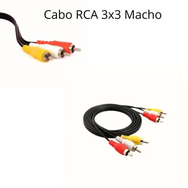 Cabo Audio E Video Rca 1,5m Macho 3x3 Av Tv Lcd Led Dvd - Foto 2