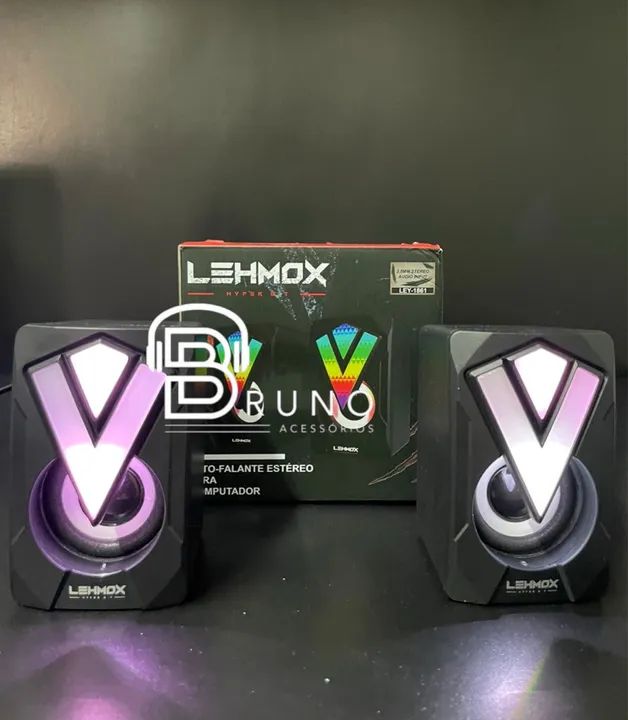 Caixas de Som 2.1 Lehmox com LED RGB - Som de Alta Qualidade - Foto 5