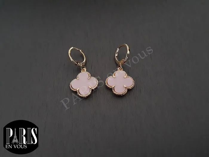 Brincos Trevo Rosa 