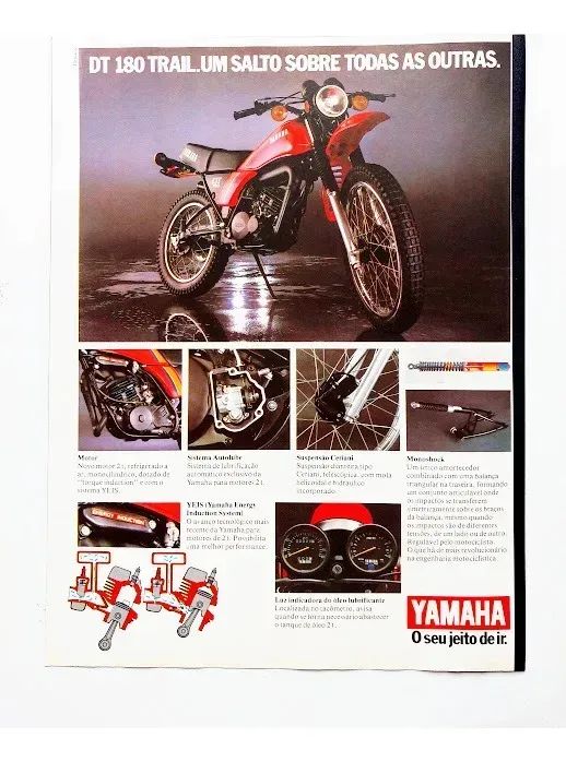 Yamaha DT 180 1982 - Catálogo Folder Folheto Propaganda - Foto 3