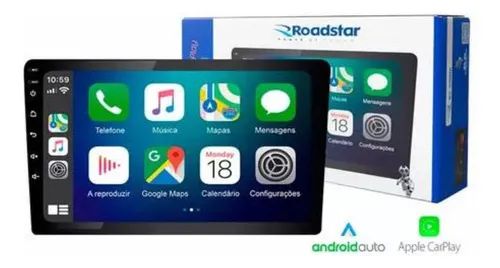 Central Multimídia 9 Pol 908 Roadstar Carplay Android Auto