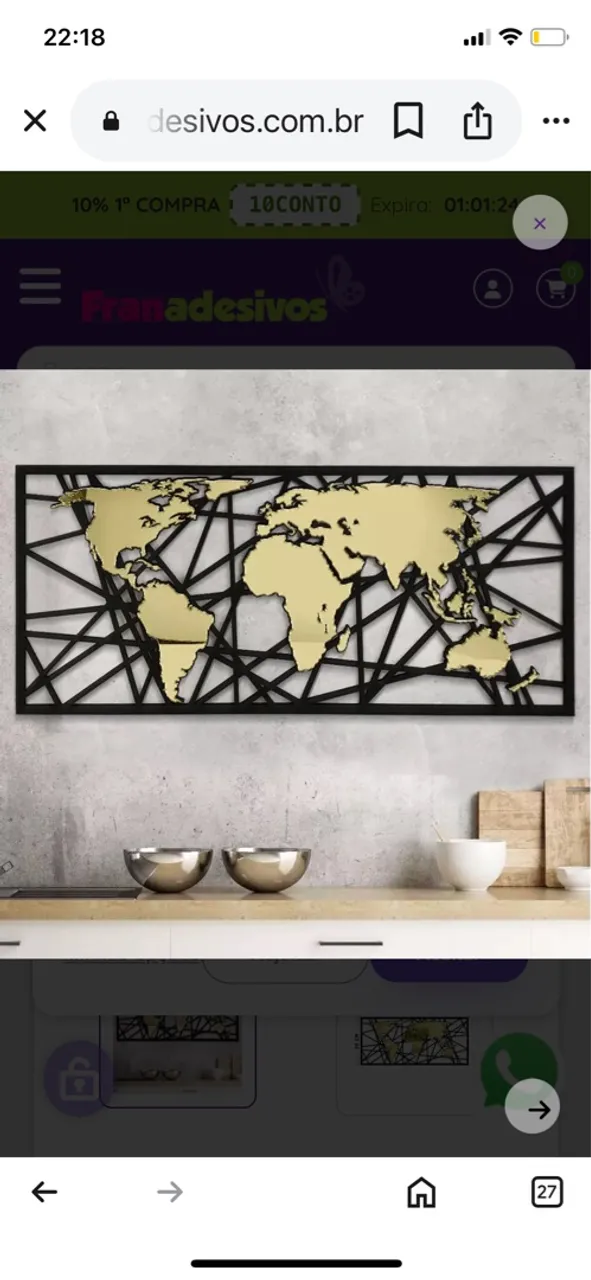 Mapa Mundi Decorativo