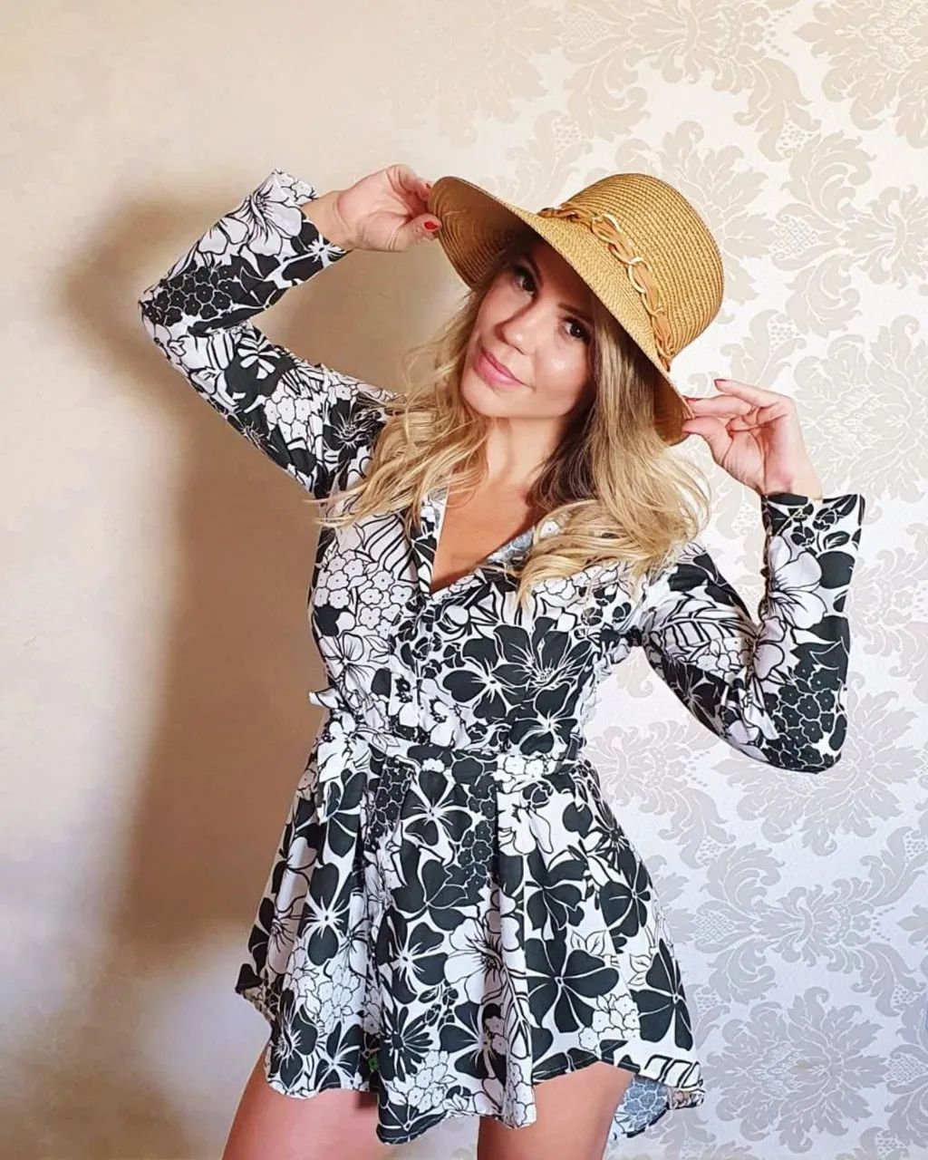 Chemise curta com laço manga longa - Foto 5