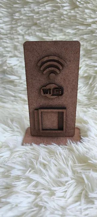 Placa PIX, Wi-Fi, Whatsapp e Instagram em MDF rústico personalizada - Foto 3