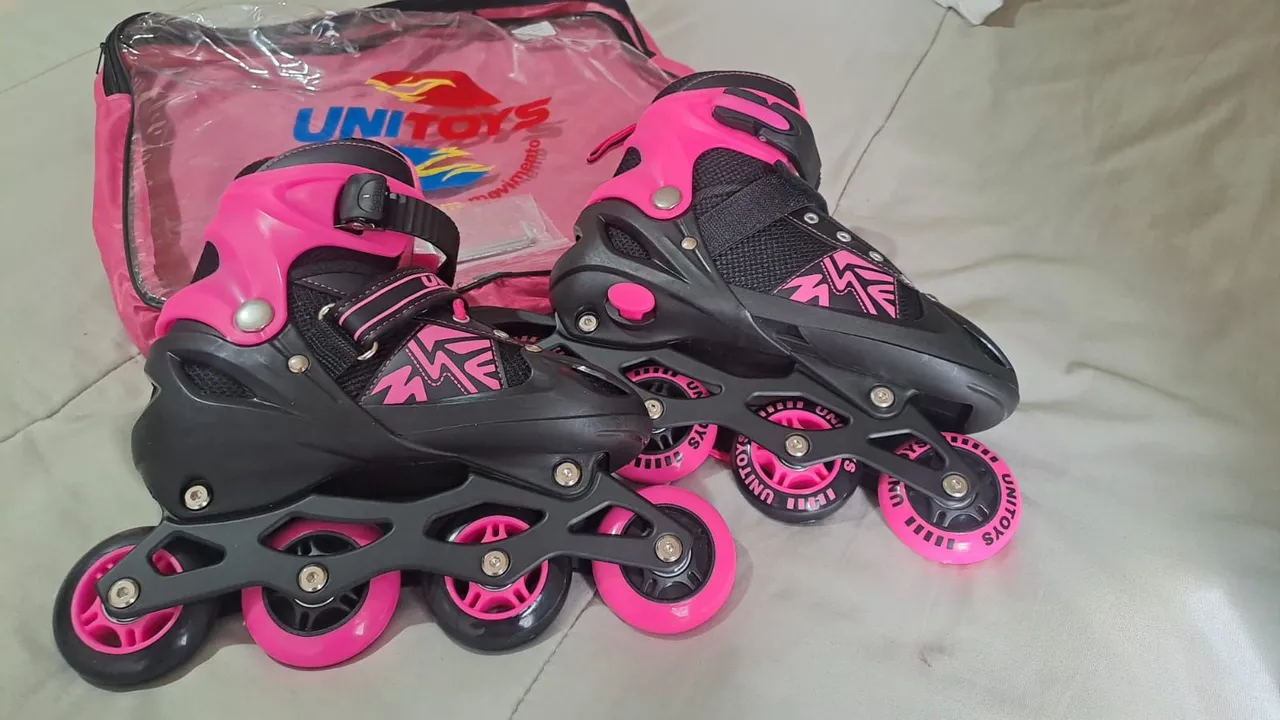Patins Unitoy Rosa e Preto