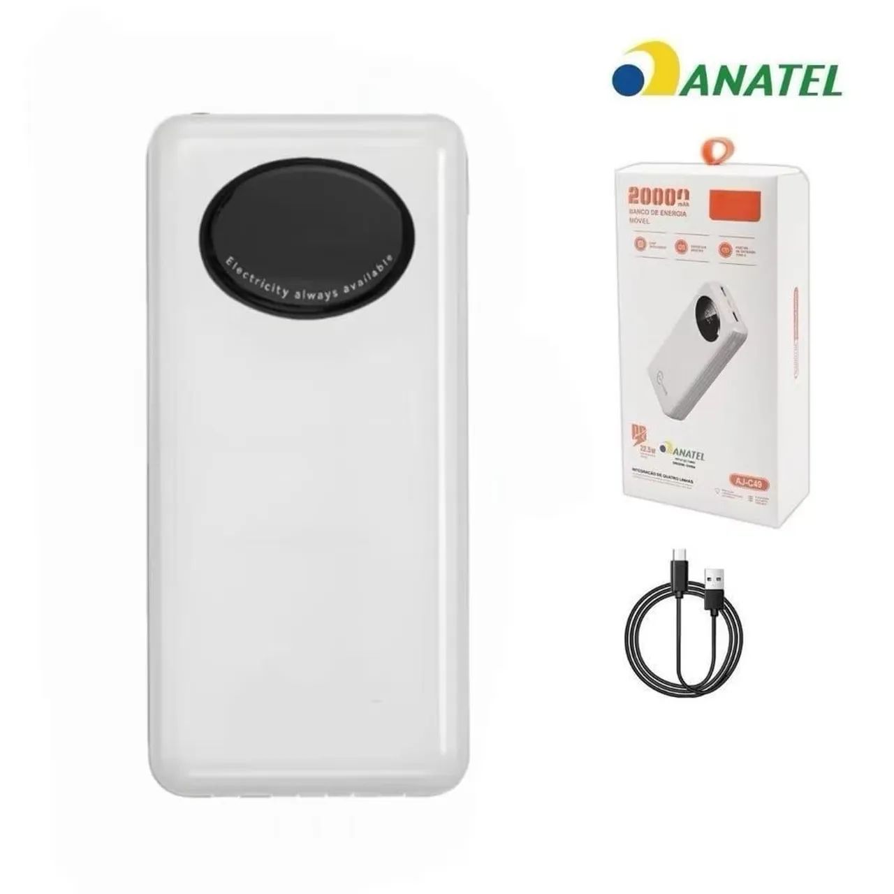 Carregador portátil 20.000 MAH ANJ.GG ORIGINAL ANATEL  - Foto 3