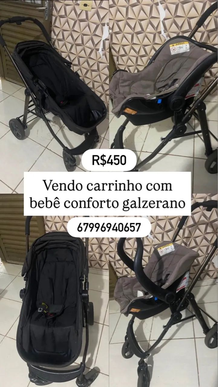 Carrinho de Bebê com Bebê Conforto Galzerano - Foto 5
