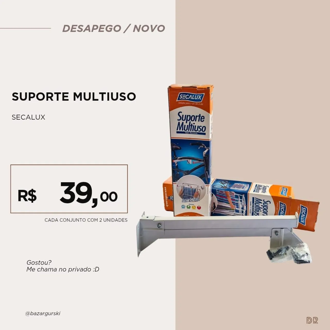 Suporte Multiuso Secalux - Conjunto com 2 Unidades