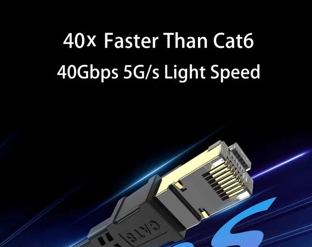 Cabo Ethernet Cat 8 40Gbps 2000mhz rj45 Rede Lan Patch Cord Plano 20metros - Foto 3