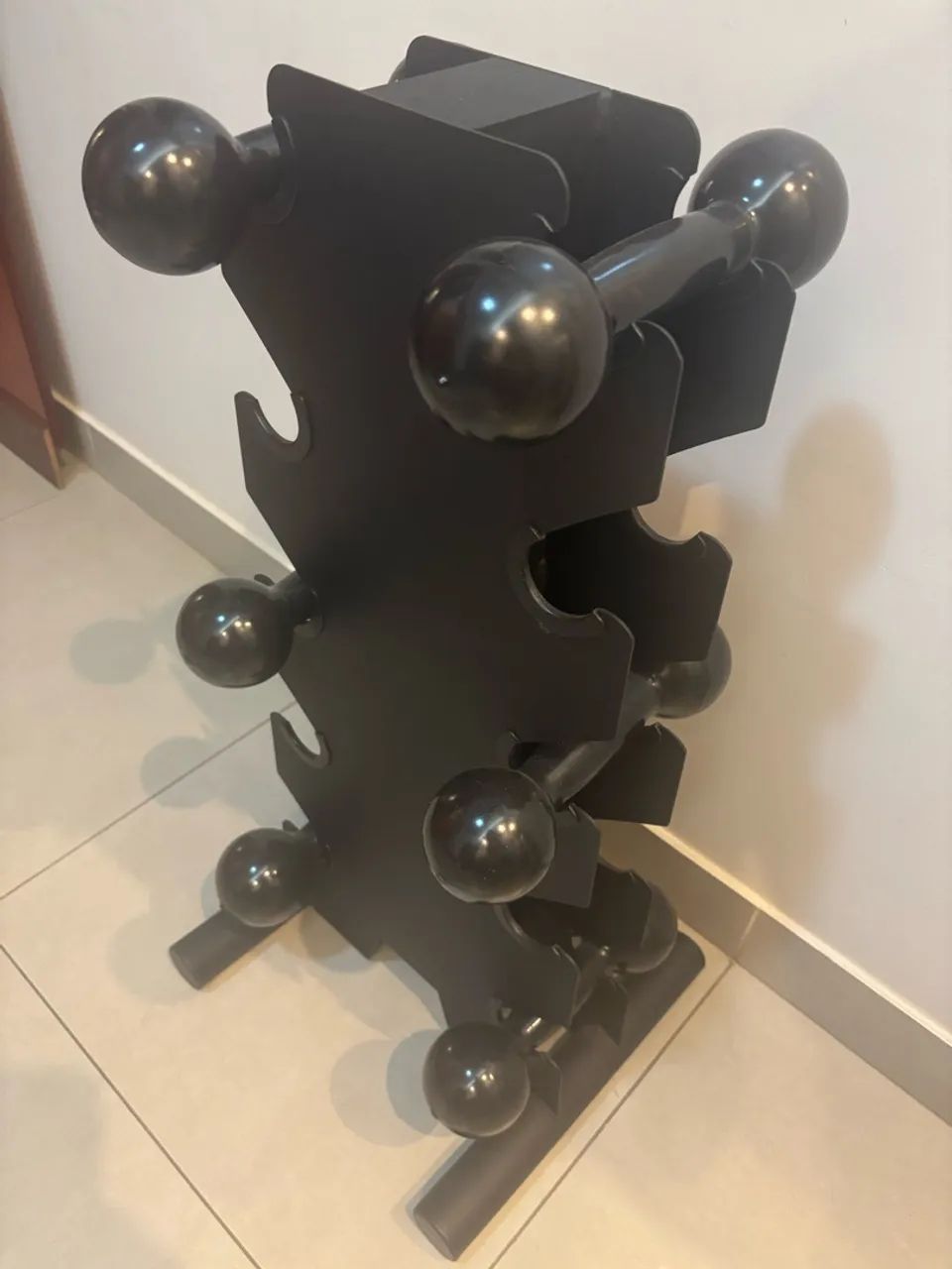 Halter musculação com suporte expositor 