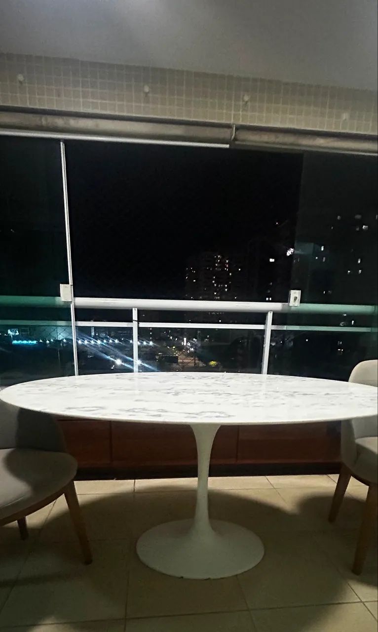 Mesa Saarinen Mármore Carrara oval  - Foto 2