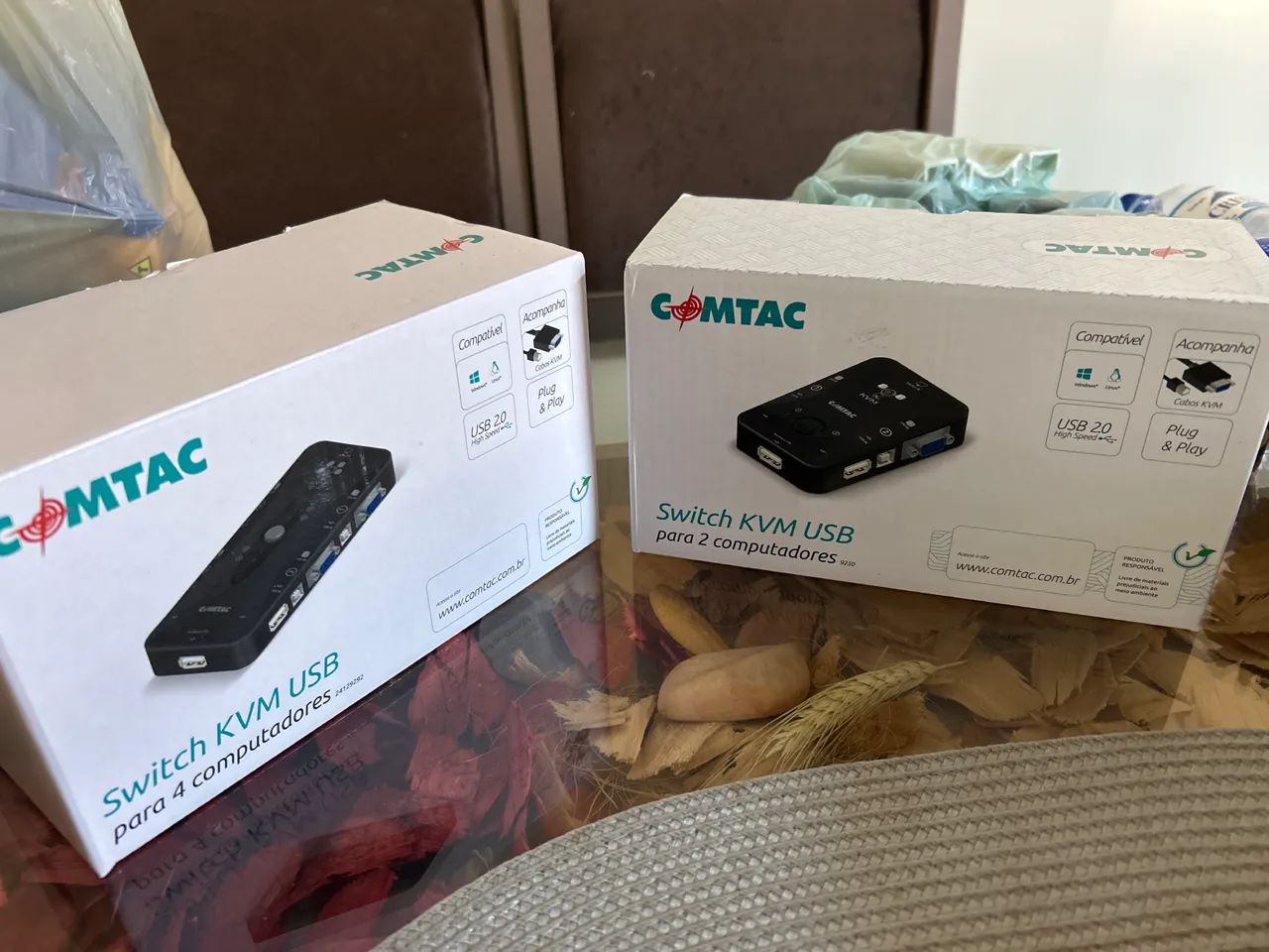 KIT 2 SWITCH KVM USB COMTAC - NOVOS NA CAIXA