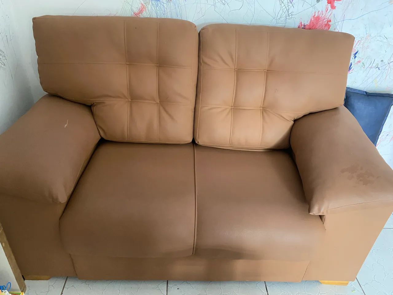Conjunto de sofá em couro - Foto 2