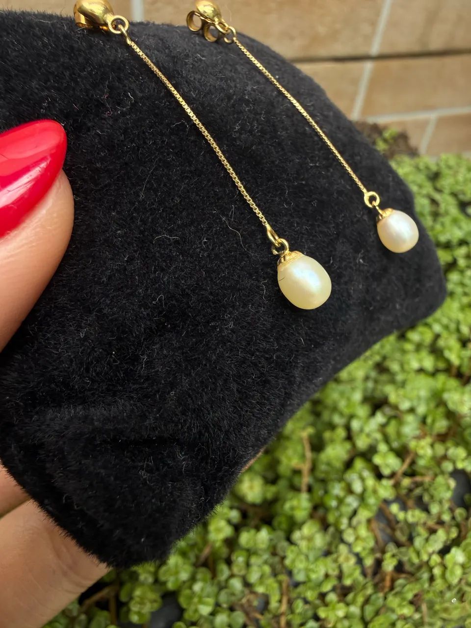 Brinco ouro branco ouro 18k - Foto 2