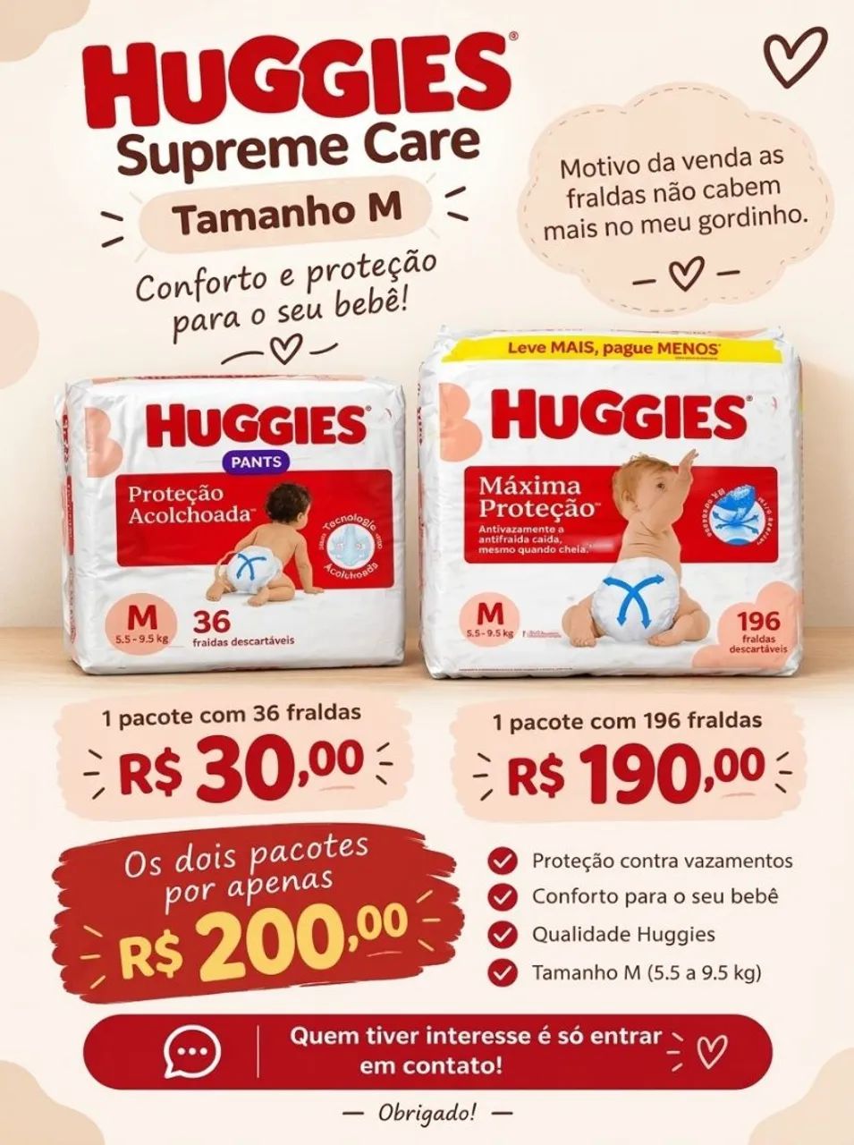 Fralda Huggies Supreme Care 