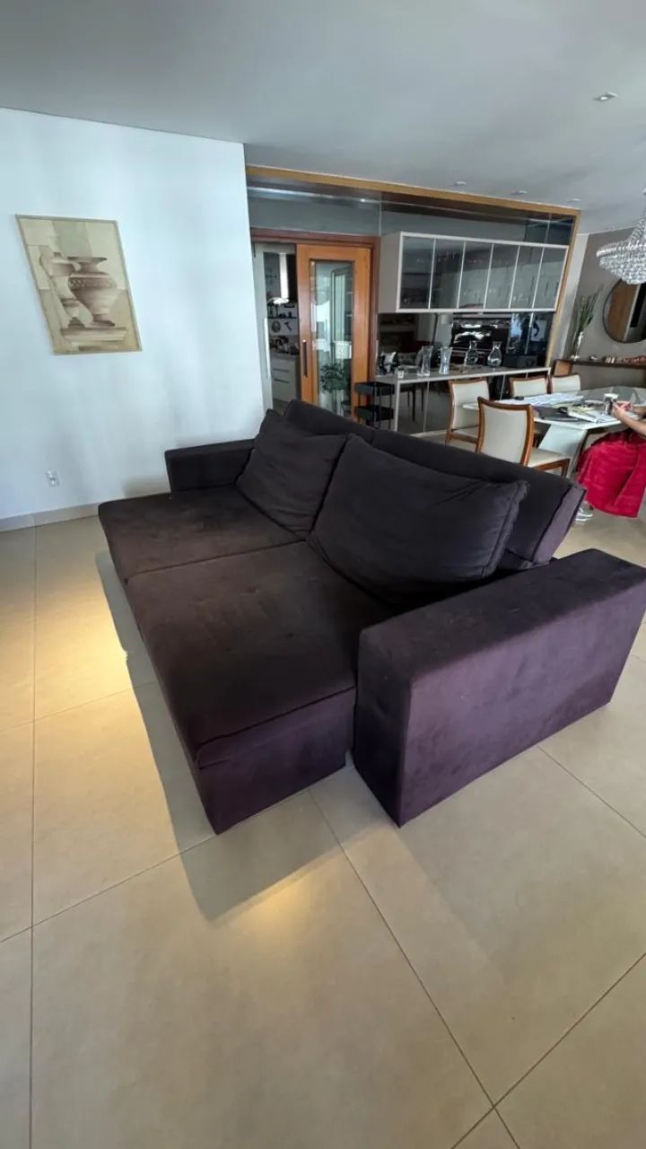 Sofá preto 4 lugares - retrátil