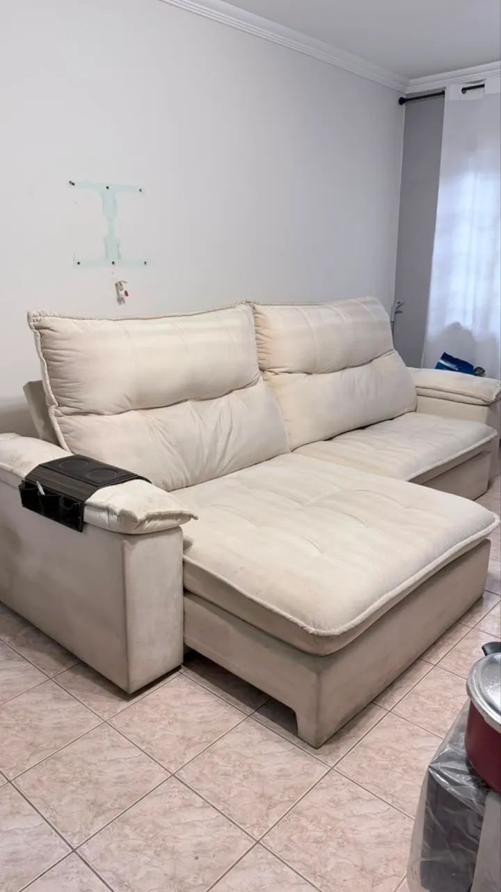 Sofá bege - 2,90 - Bem conservado - Foto 2