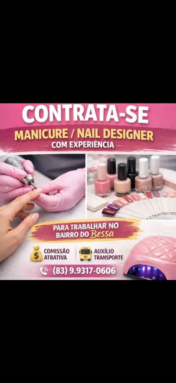 Contrata-se manicure/nail design com experiência 