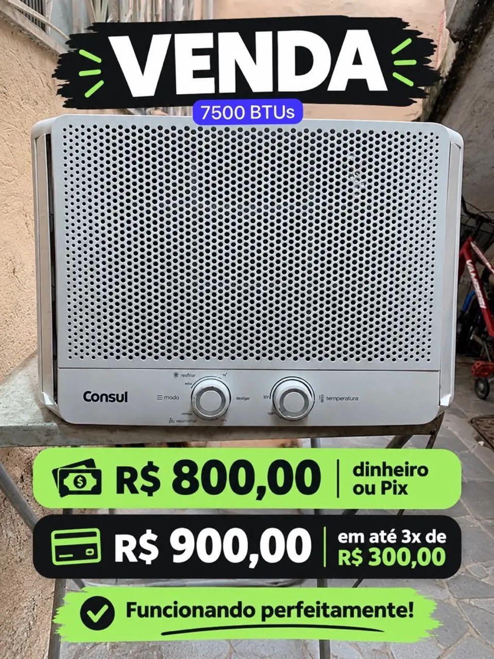 Ar Condicionado 7500 BTUs
