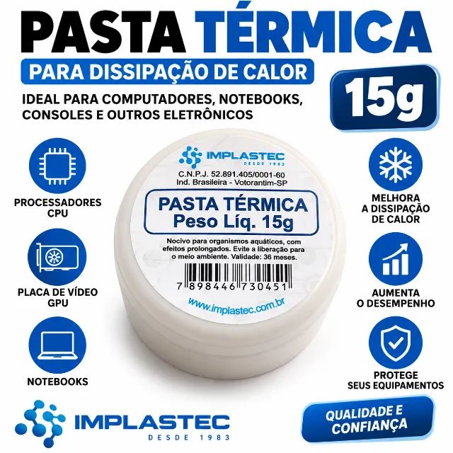Pasta Térmica Implastec 15g