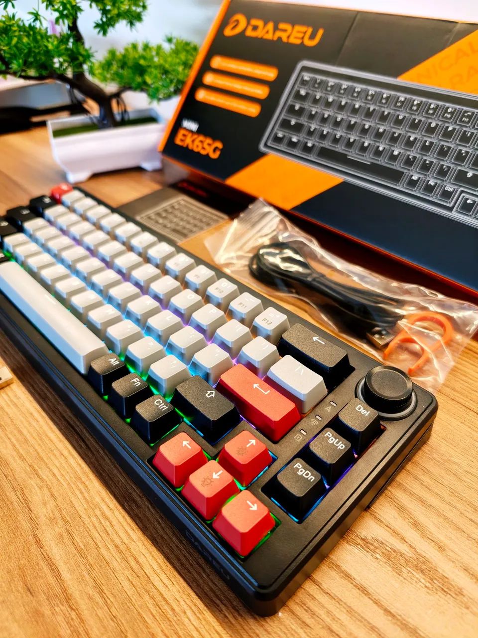 Teclado mecânico sem fio DAREU switch red com rodinha  - Foto 3
