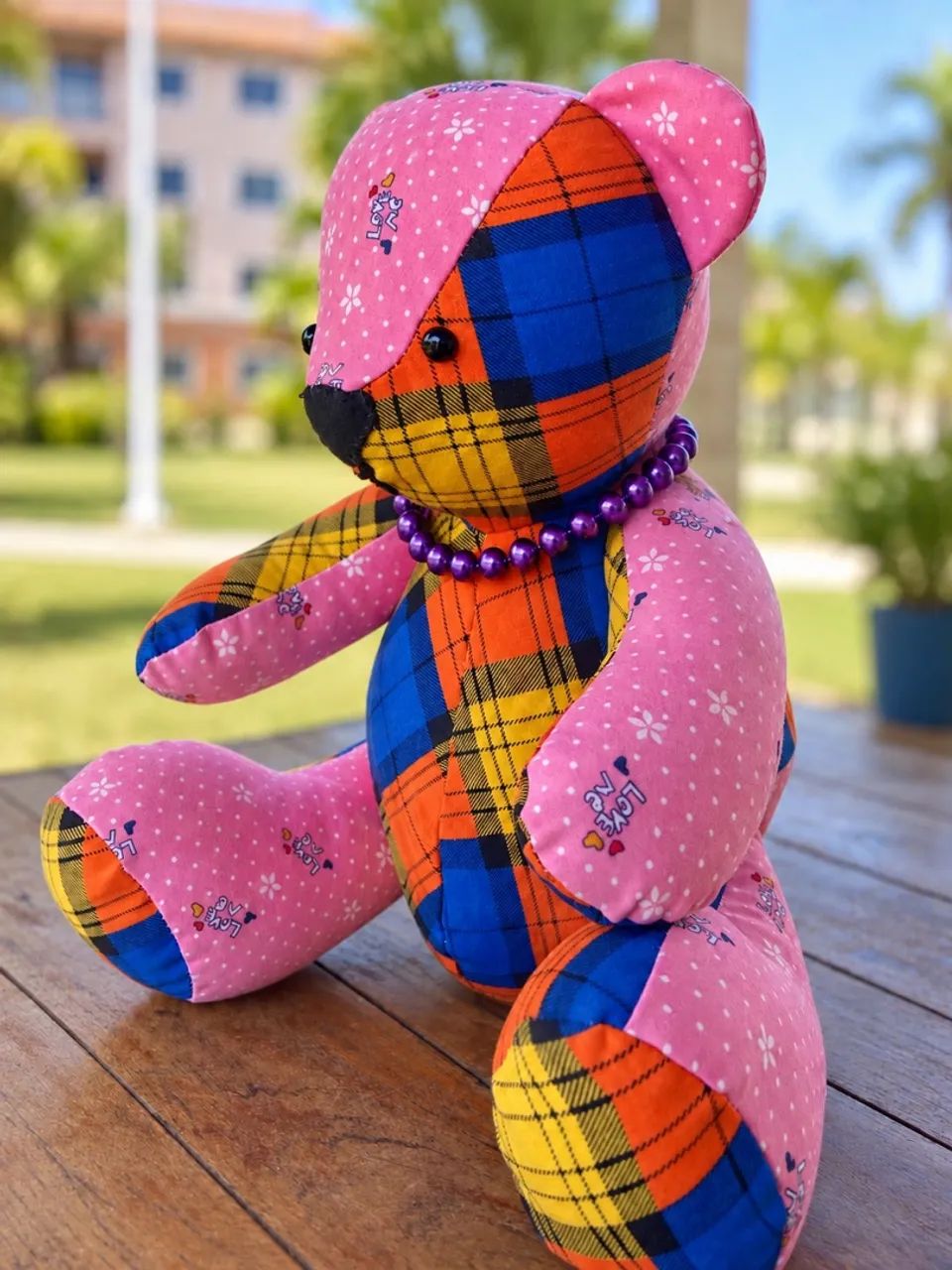 Urso de memória personalizado feito com roupa especial  - Foto 2