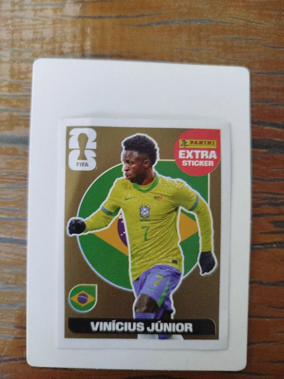 Figurinha Extra Sticker, Ouro Legende, Vinícius Júnior 