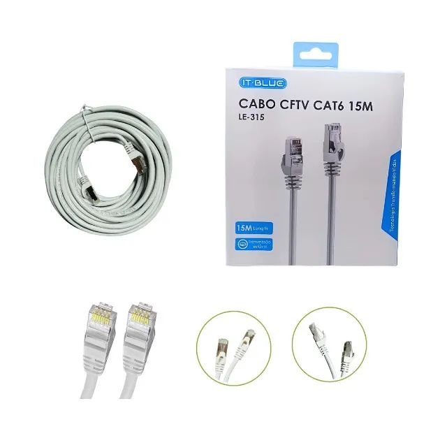 Cabo de Rede CFTV CAT6 15M It-Blue