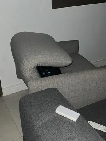 Poltrona reclinável cinza com capa branca - Foto 4